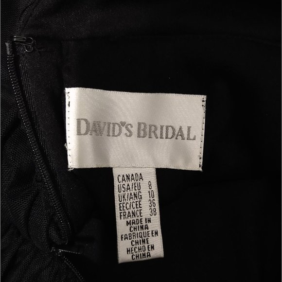 Davids Bridal Bridesmaid Formal Prom Dress Black Flare Stretch Womens Sz. 8 NWOT - Picture 11 of 11